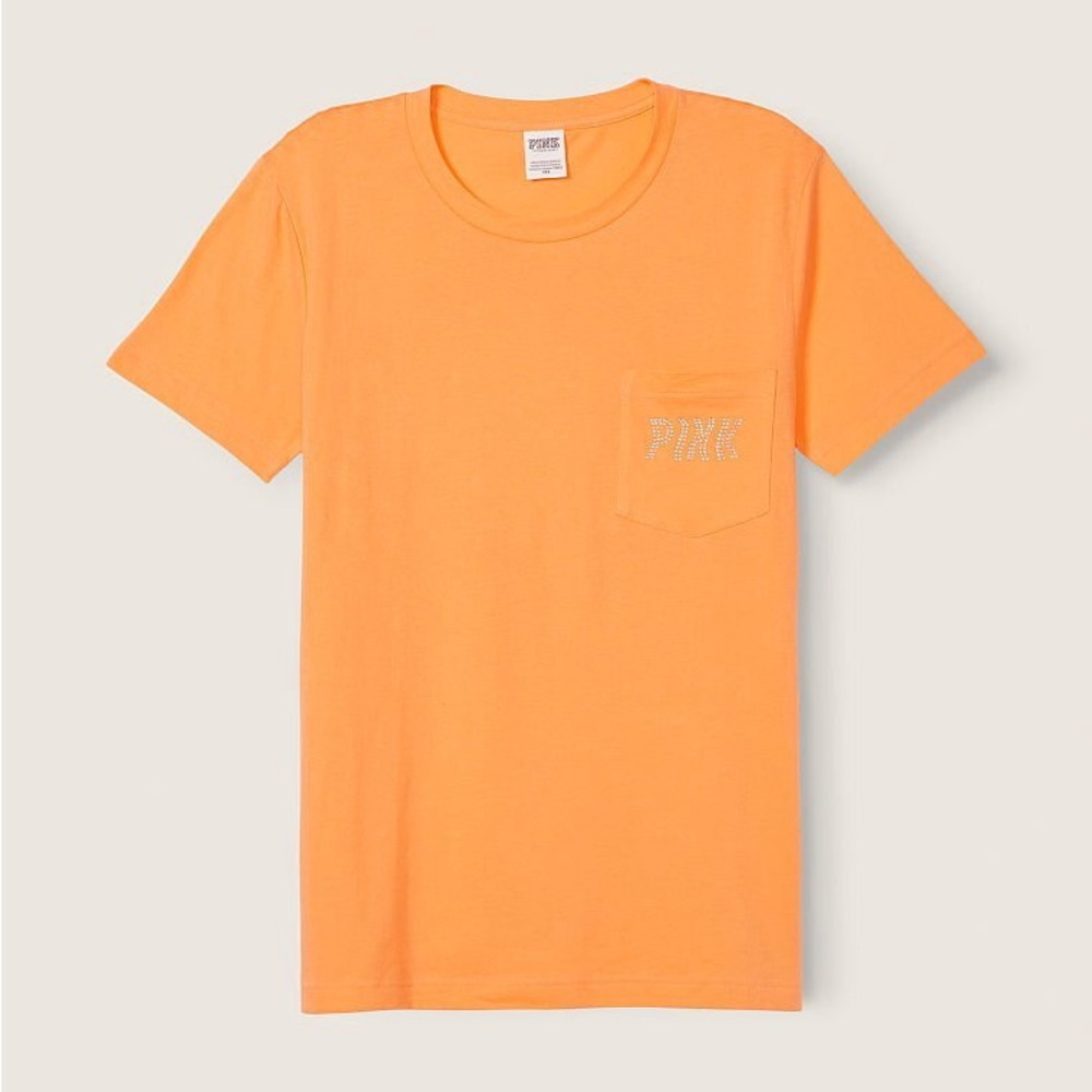 Victoria's Secret Pink Bling Rhinestone Campus Tee Shirt